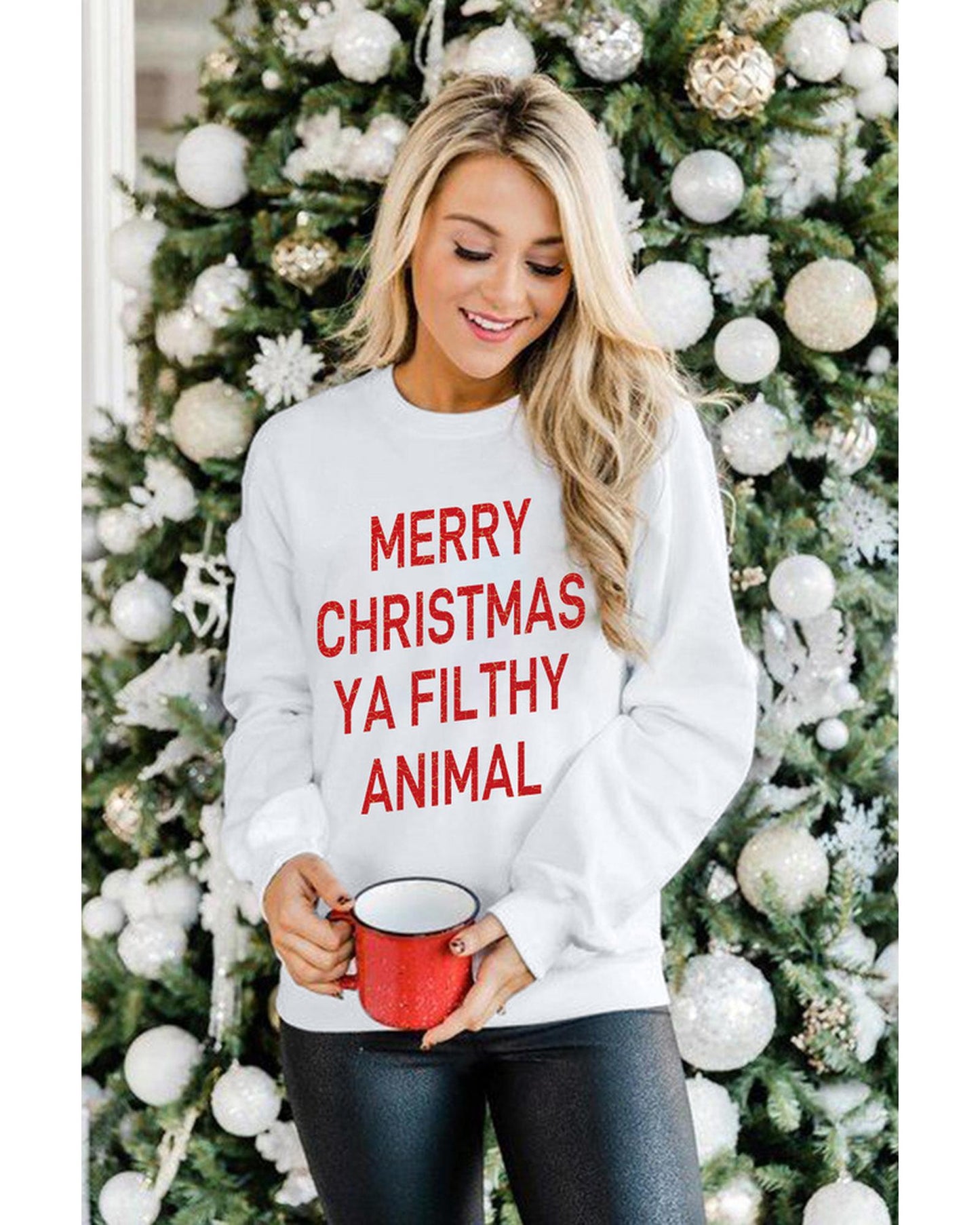 Azura Exchange Graphic Sweatshirt - Merry Christmas Ya Filthy Animal - XL