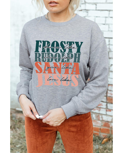 Azura Exchange Long Sleeve Sweatshirt with Frosty Rudolph and Santa Jesus - 2XL