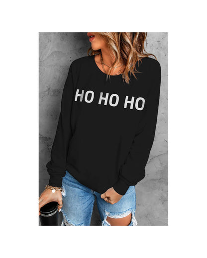 Azura Exchange Glitter Print Long Sleeve Pullover Sweatshirt - L