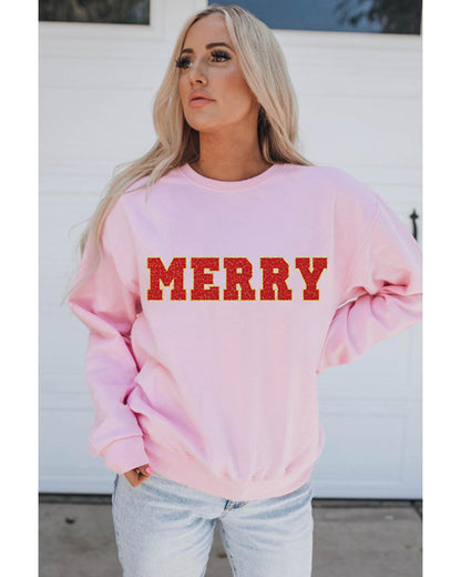 Azura Exchange MERRY Graphic Pullover Sweatshirt - L