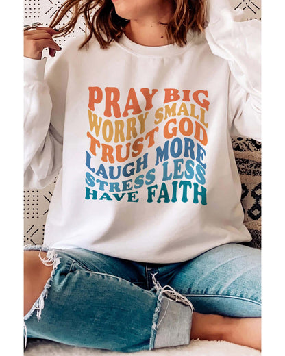 Azura Exchange Slogan Letters Print Long Sleeve Sweatshirt - L