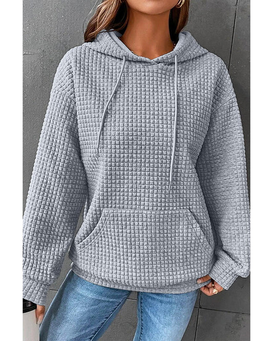 Azura Exchange Lattice Textured Kangaroo Pocket Hoodie - 2XL