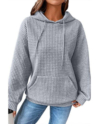 Azura Exchange Lattice Textured Kangaroo Pocket Hoodie - 2XL