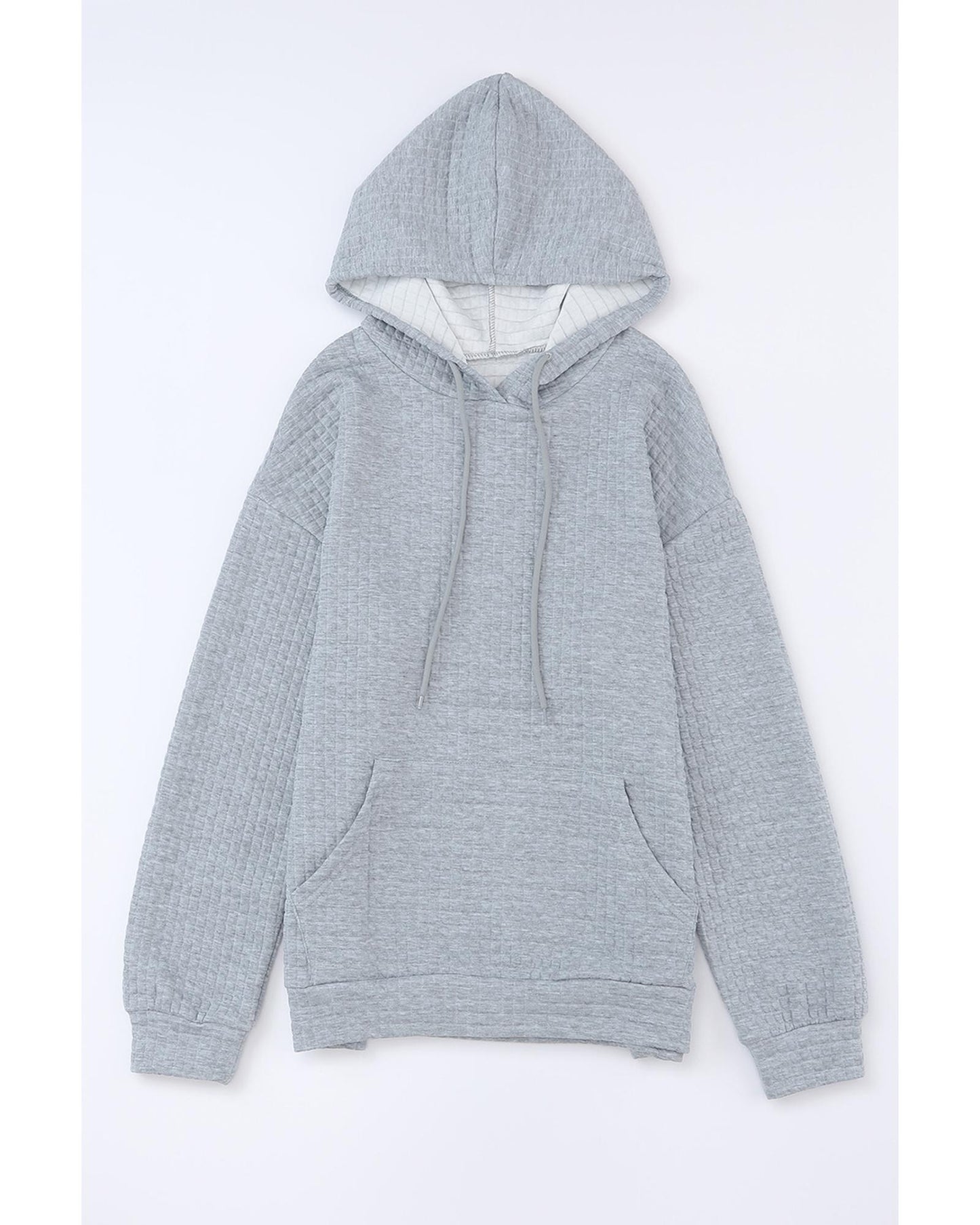 Azura Exchange Lattice Textured Kangaroo Pocket Hoodie - L