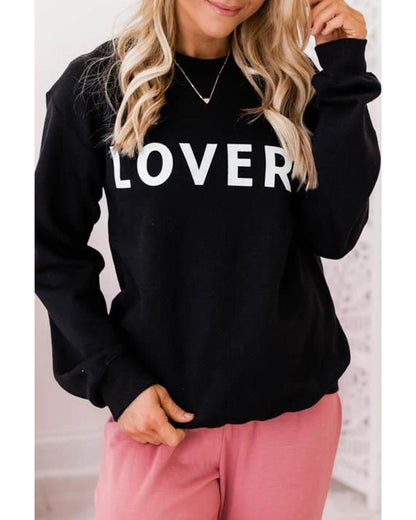 Azura Exchange Lover Crew Neck Sweatshirt with Letter Print - L