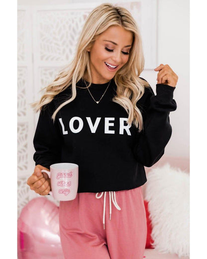 Azura Exchange Lover Crew Neck Sweatshirt with Letter Print - L