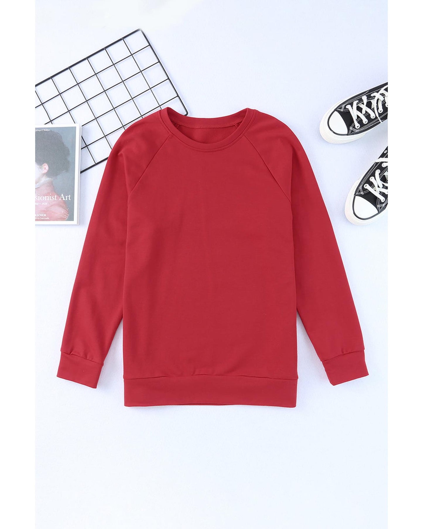 Azura Exchange Round Neck Raglan Sleeve Sweatshirt - M