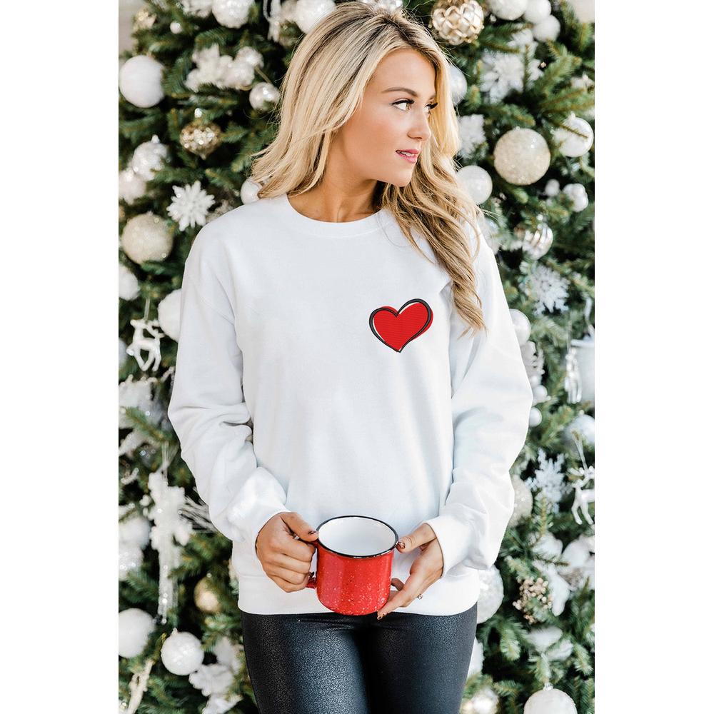 Azura Exchange Embroidered Heart Pullover Sweatshirt - 2XL