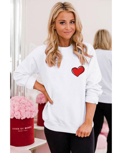 Azura Exchange Embroidered Heart Pullover Sweatshirt - 2XL