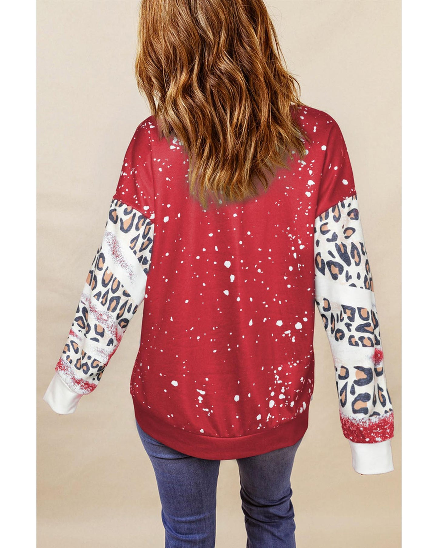 Azura Exchange Heifer Graphic Print Leopard Bleached Sweatshirt - S