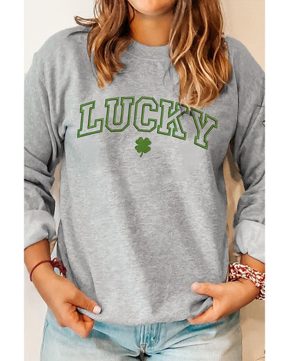 Azura Exchange Clover Embroidered Pullover Sweatshirt - L