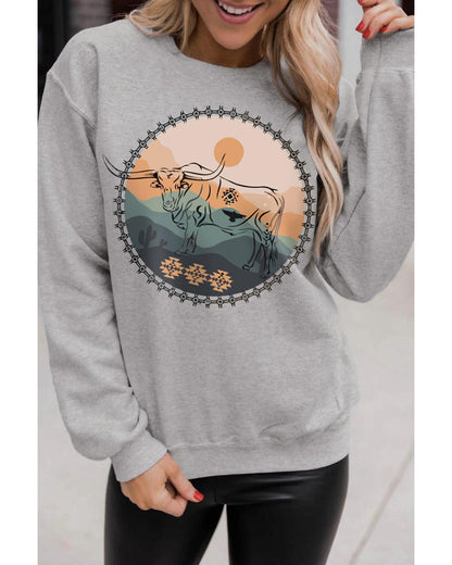 Azura Exchange Bull Graphic Print Sweatshirt - 2XL