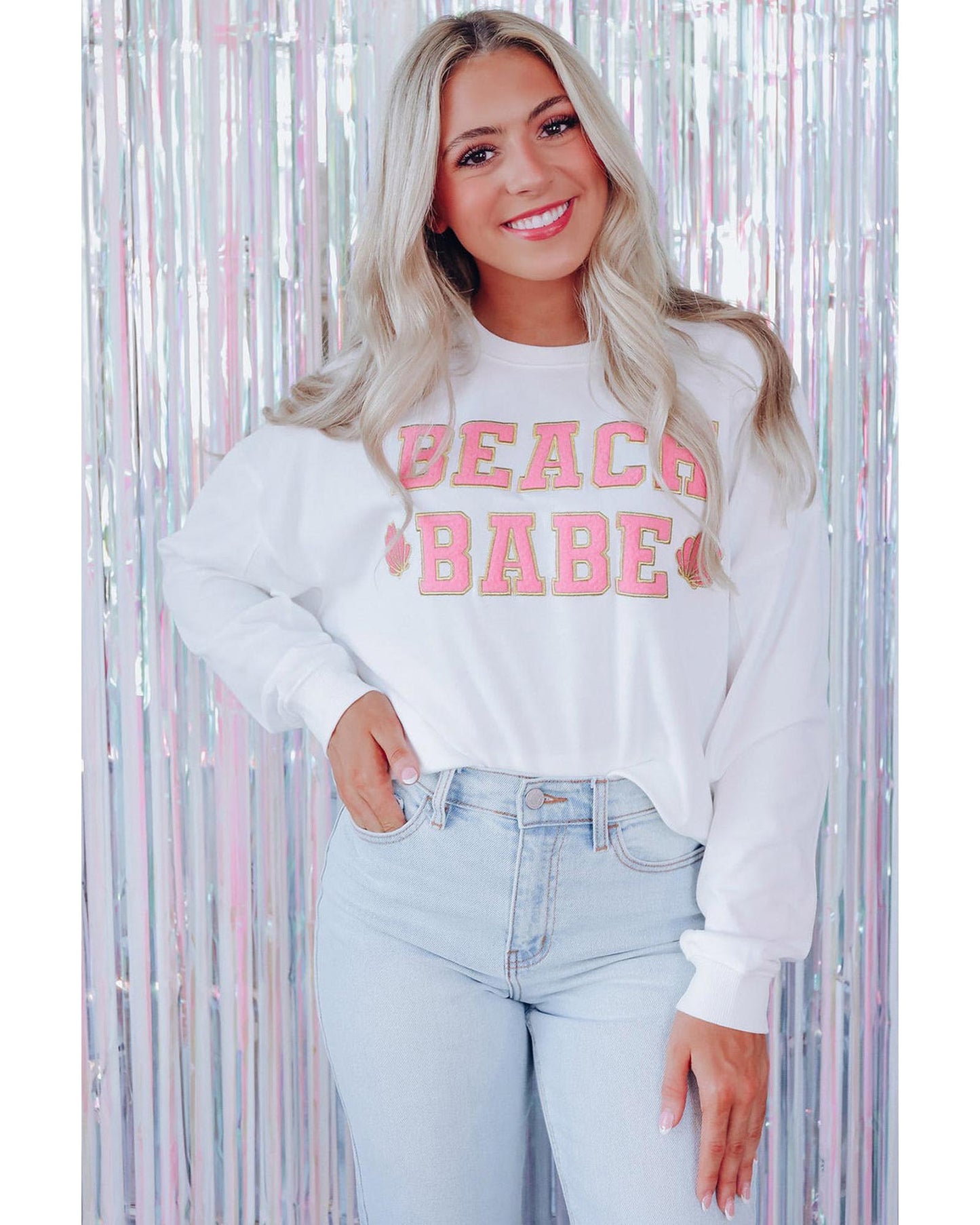 Azura Exchange BEACH BABE Slogan Graphic Sweatshirt - L