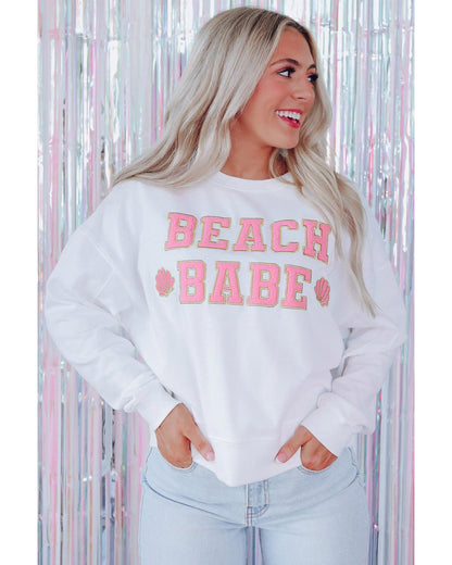 Azura Exchange BEACH BABE Slogan Graphic Sweatshirt - L