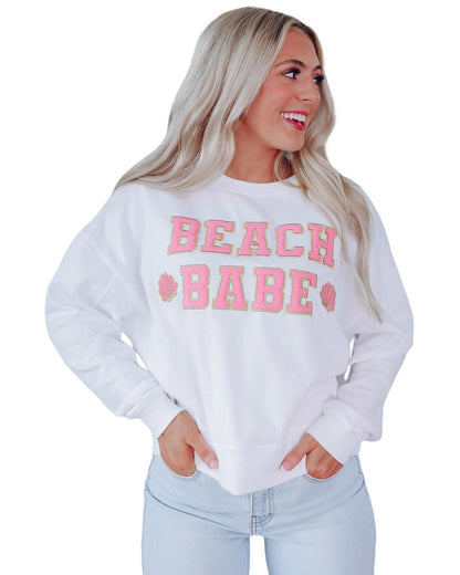 Azura Exchange BEACH BABE Slogan Graphic Sweatshirt - L