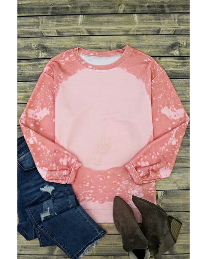 Azura Exchange Bleached Round Neck Pullover Sweatshirt - M