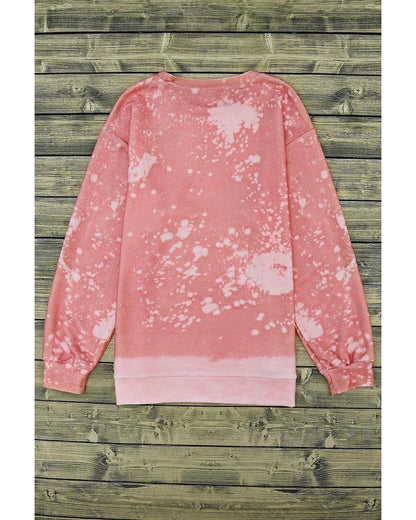 Azura Exchange Bleached Round Neck Pullover Sweatshirt - M