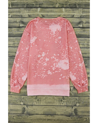 Azura Exchange Bleached Round Neck Pullover Sweatshirt - S