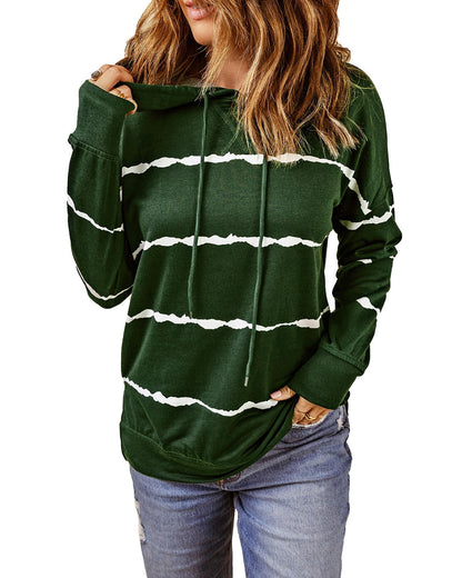 Azura Exchange Striped Tie-dye Hoodie with Side Split - Tops - 2XL