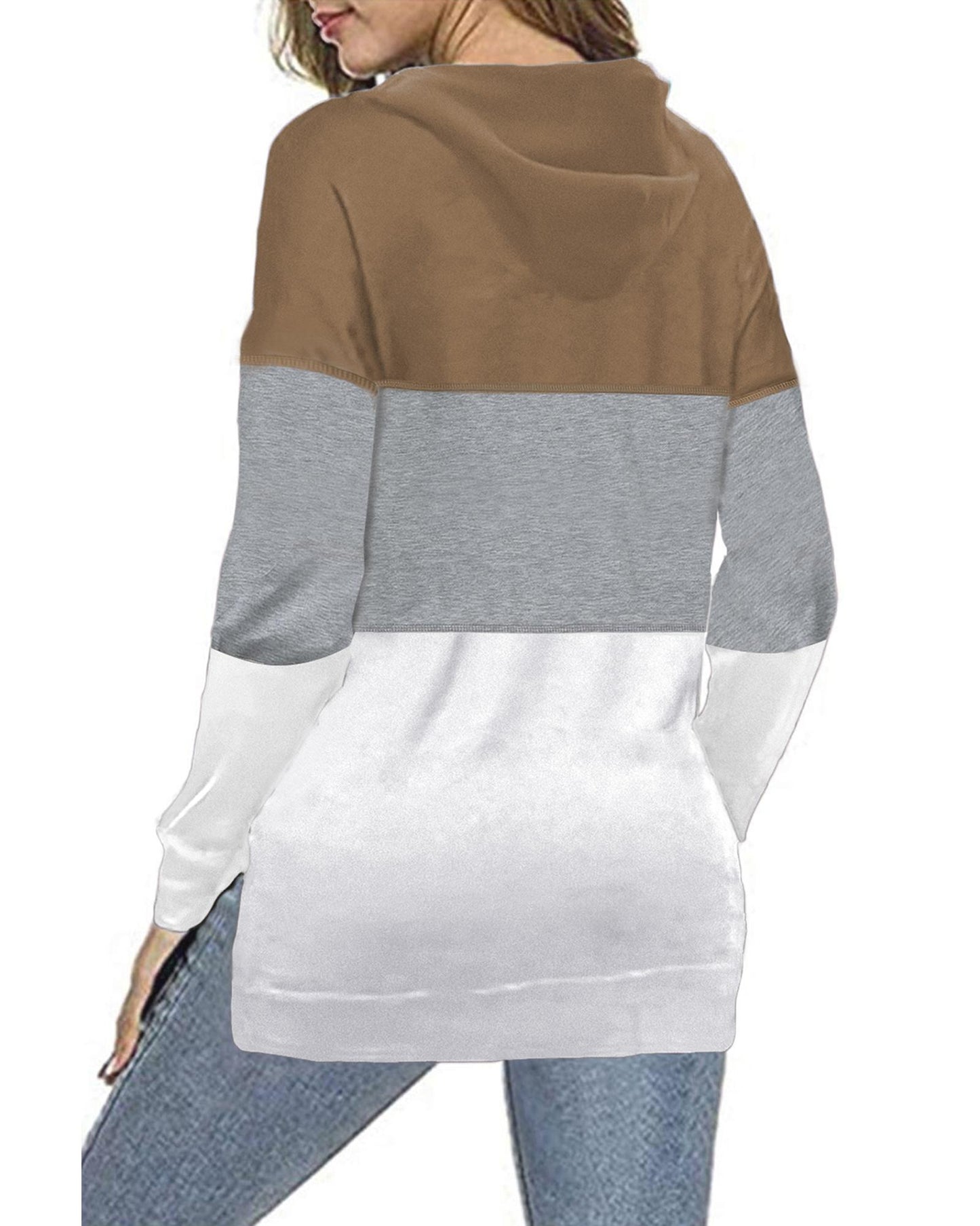 Azura Exchange Color Block Stripe Casual Hoodie - M