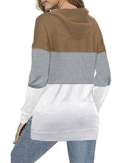 Azura Exchange Color Block Stripe Casual Hoodie - S