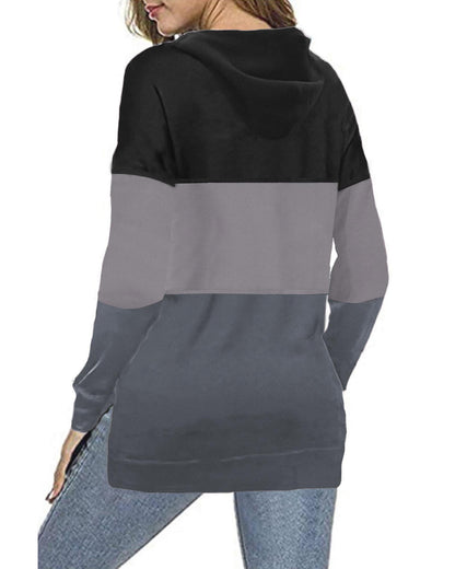 Azura Exchange Color Block Stripe Casual Hoodie - 2XL