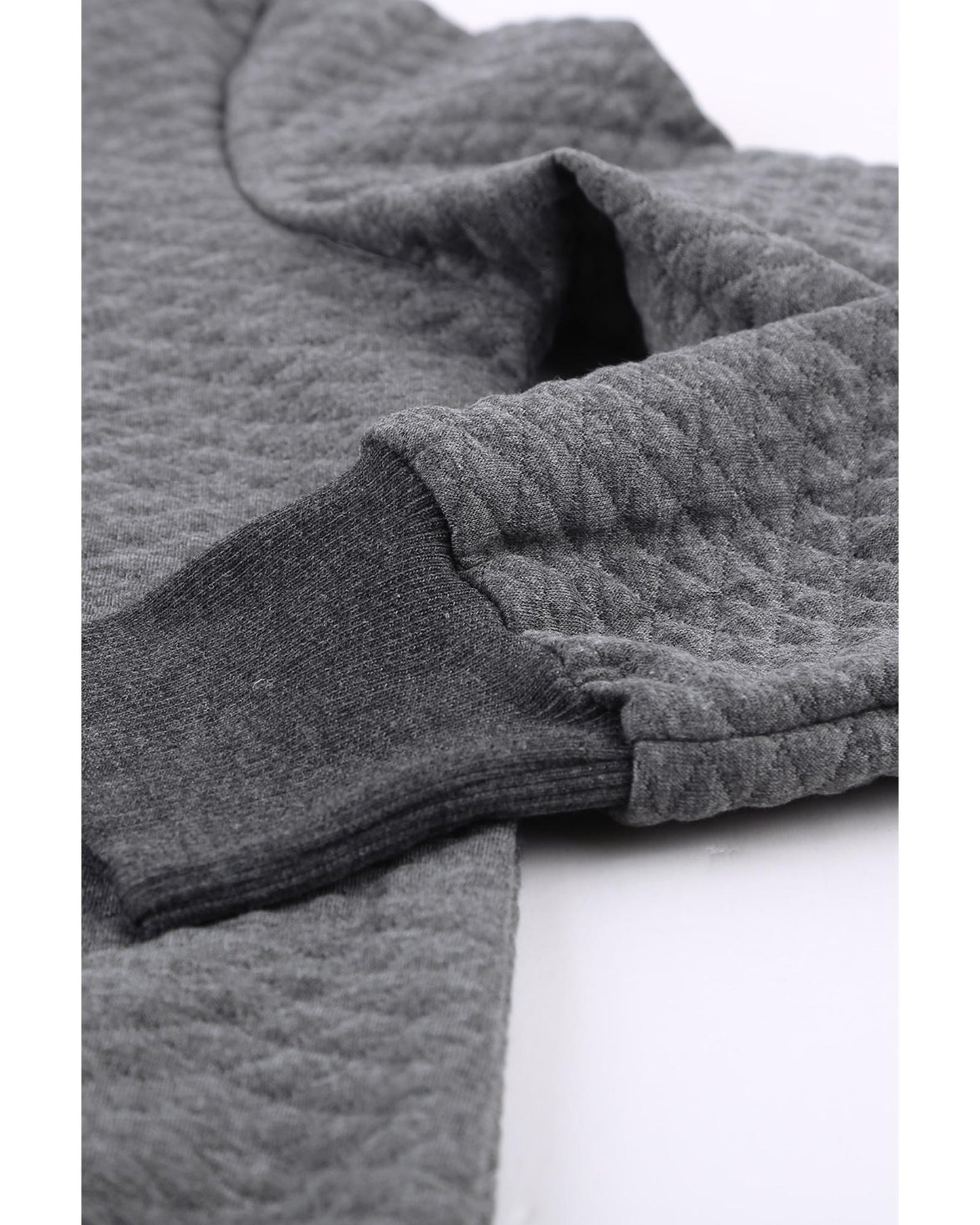 Azura Exchange Quilted Stand Neck Sweatshirt with Fake Front Pocket - M