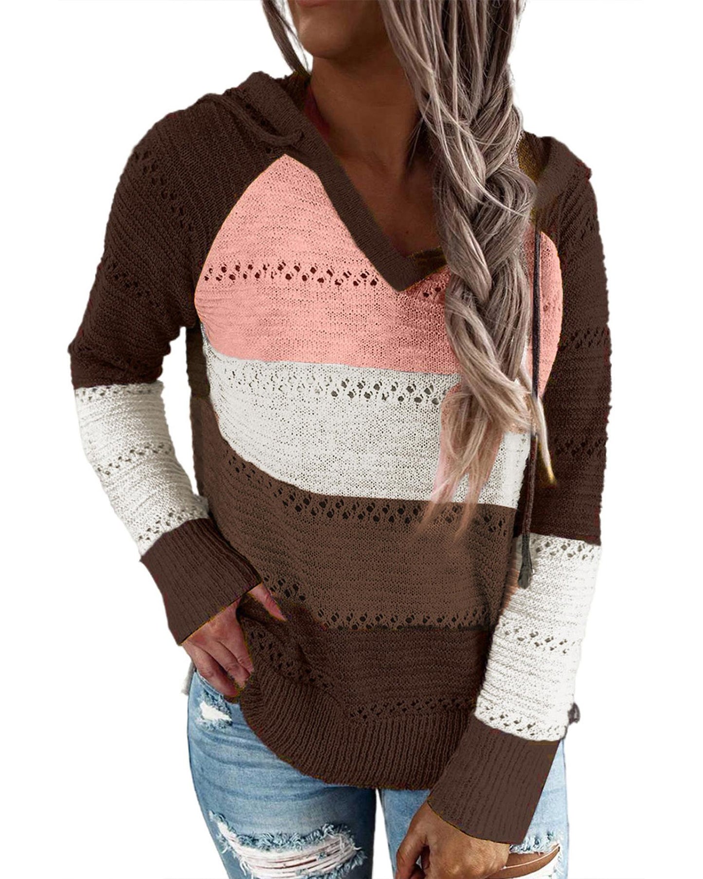 Azura Exchange Knitted Hoodie for Beach Bonfire - S