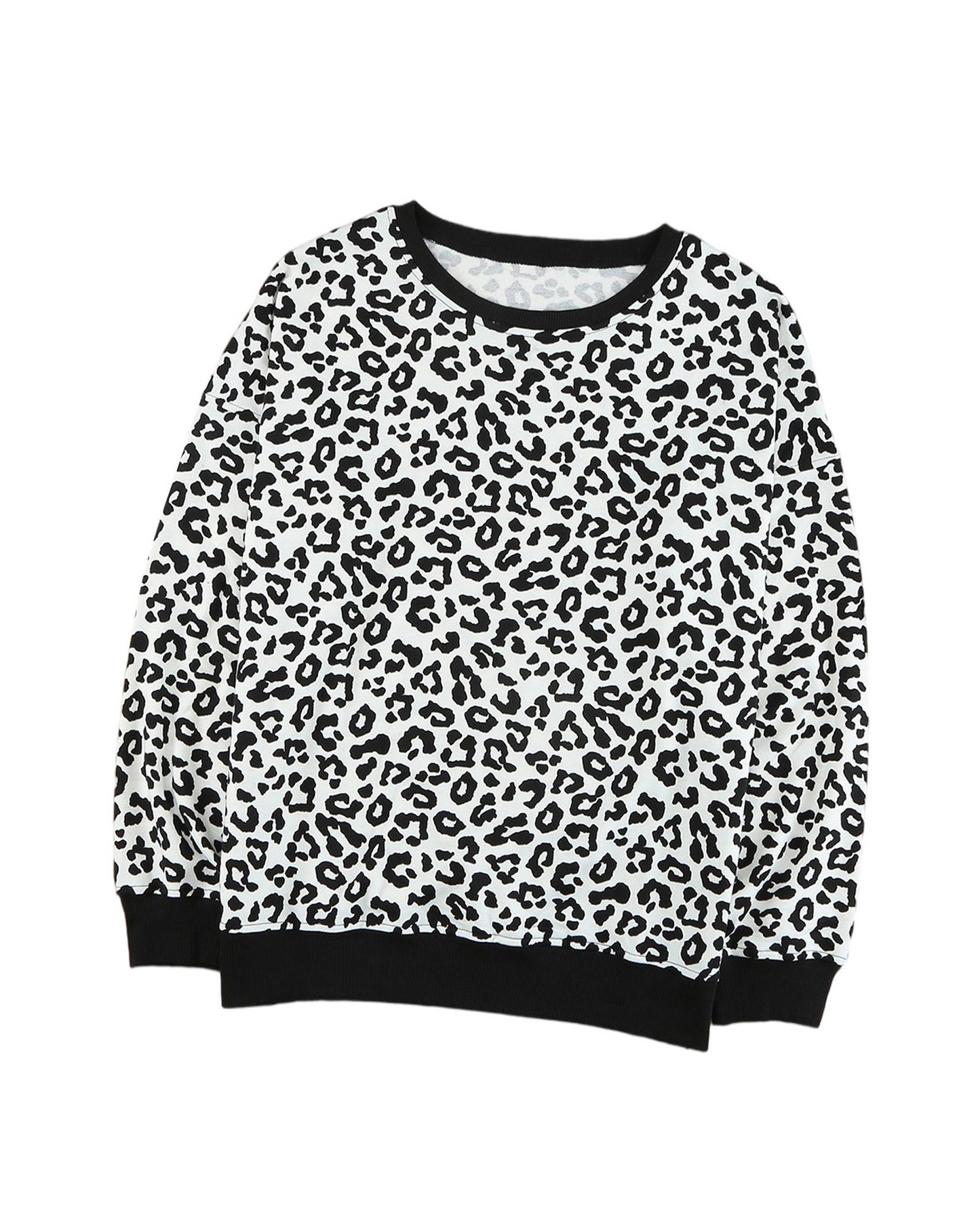 Azura Exchange Leopard Slit Pullover Sweatshirt - L