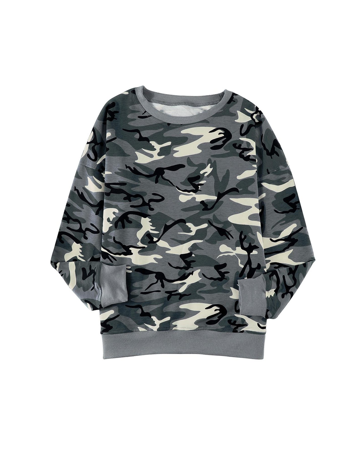 Azura Exchange Camouflage Pullover Sweatshirt with Slits - M