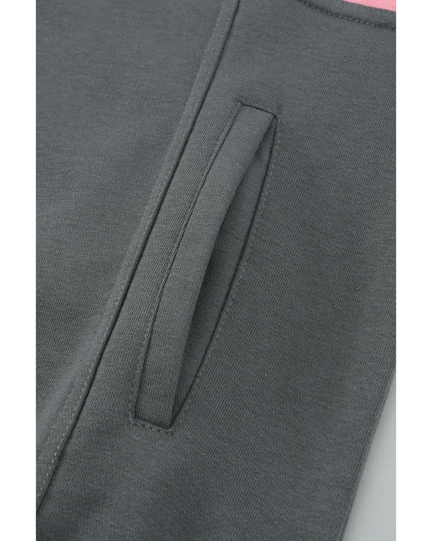 Azura Exchange Zipped Colorblock Sweatshirt with Pockets - M