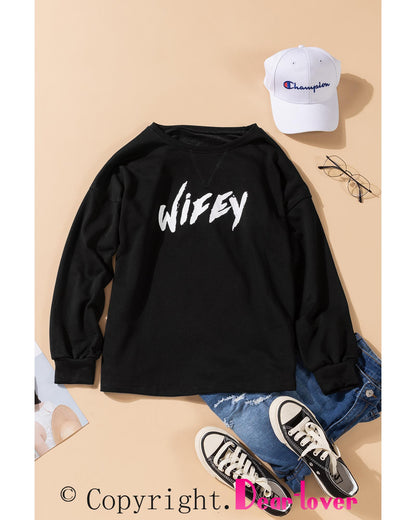 Azura Exchange Crew Neck Wifey Graphic Sweatshirt - S