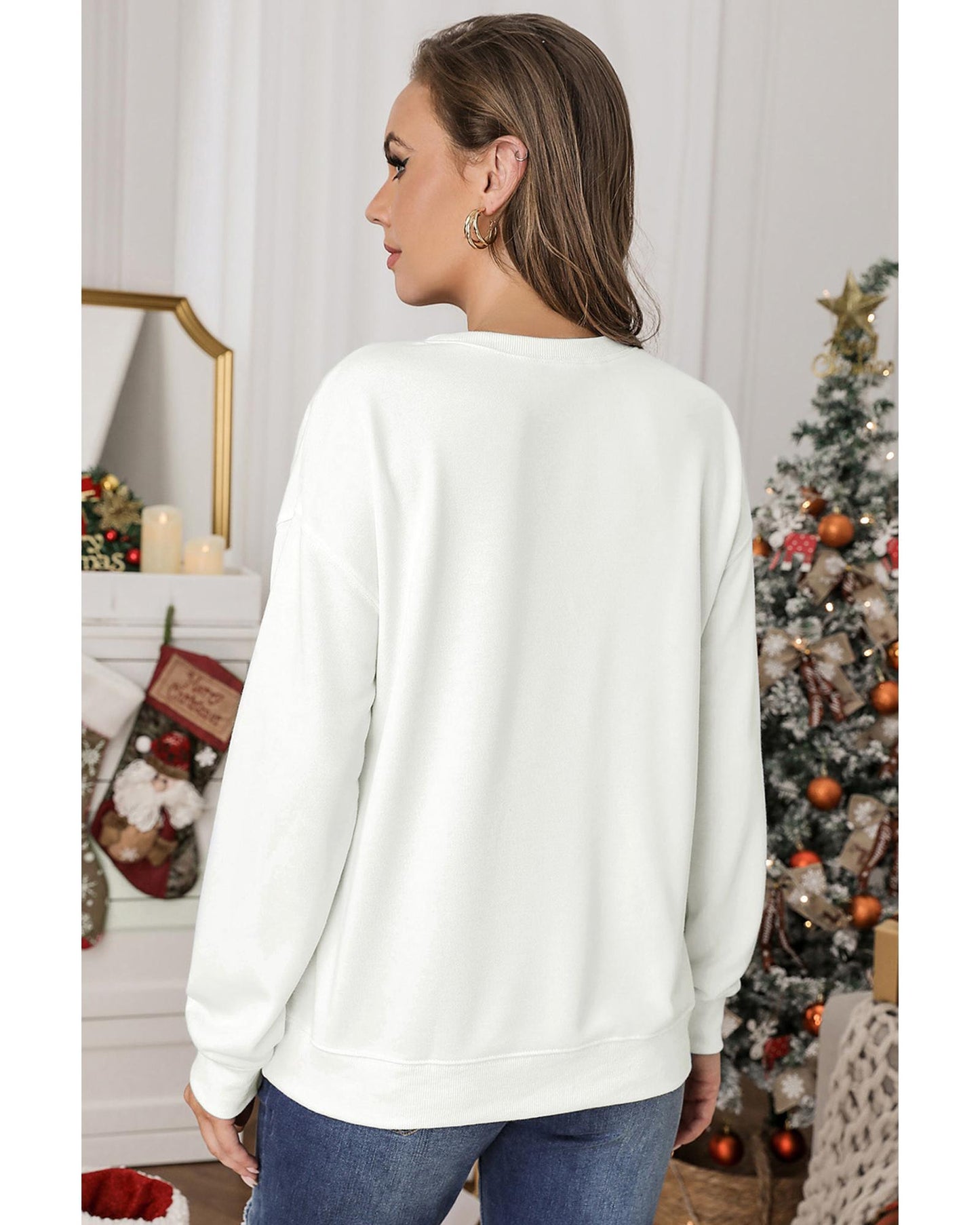 Azura Exchange Plain Crew Neck Pullover Sweatshirt - L