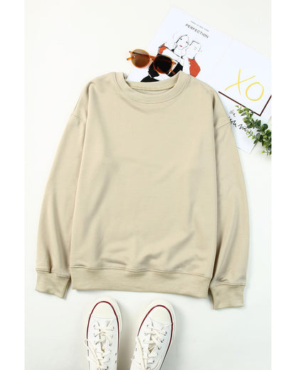 Azura Exchange Plain Crew Neck Pullover Sweatshirt - L