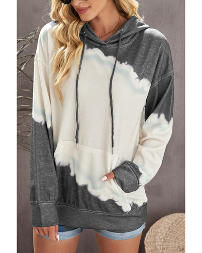 Azura Exchange Tie Dye Print Hooded Sweatshirt with Casual Pocket - M