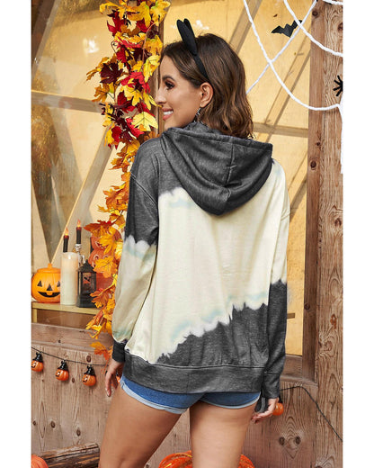 Azura Exchange Tie Dye Print Hooded Sweatshirt with Casual Pocket - M