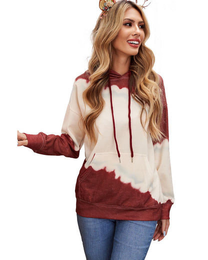 Azura Exchange Hooded Tie Dye Print Casual Sweatshirt - L