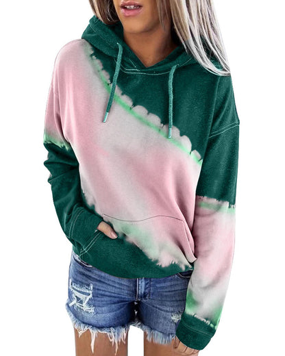 Azura Exchange Tie Dye Print Hooded Sweatshirt with Pocket - 2XL