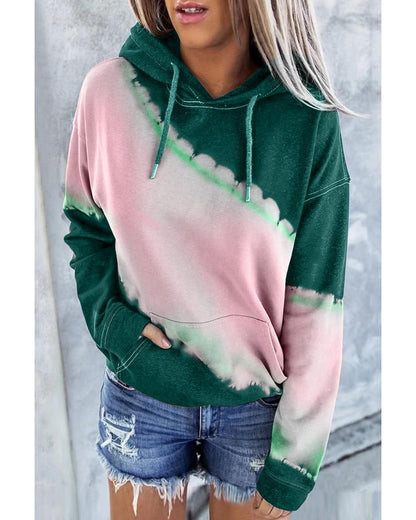 Azura Exchange Tie Dye Print Hooded Sweatshirt with Pocket - M