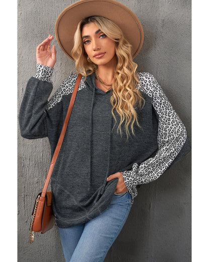 Azura Exchange Patchwork Leopard Pullover Hoodie - S