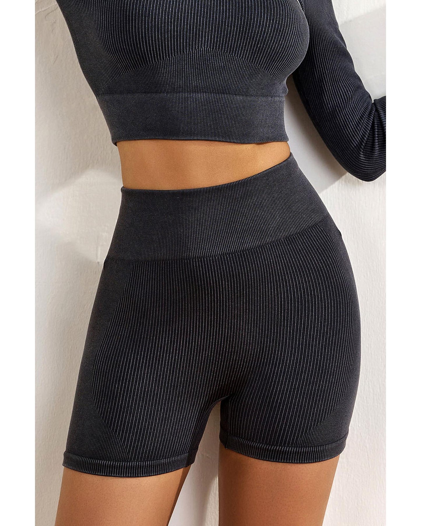 Azura Exchange Ribbed Knit Butt Lifter Yoga Shorts - L
