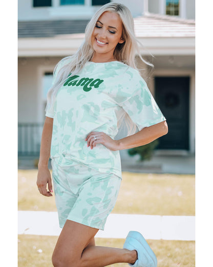 Azura Exchange Tie-dye Print T Shirt and Shorts Set - M