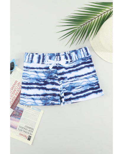 Azura Exchange Tie-dye Swim Shorts with Drawstring - S