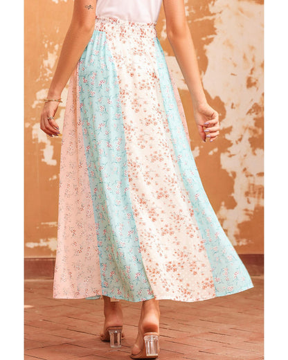 Azura Exchange Floral Print Maxi Skirt - L