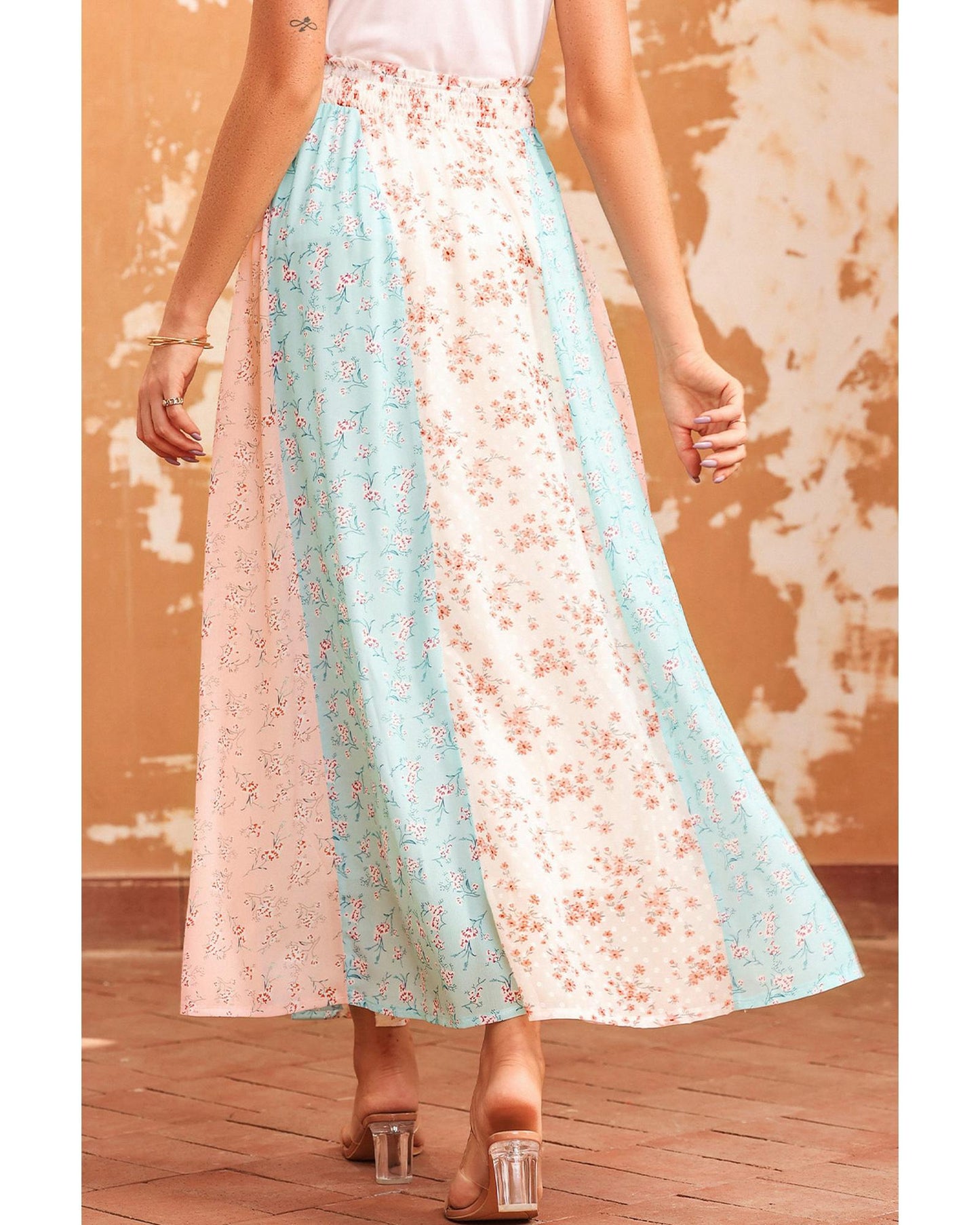 Azura Exchange Floral Print Maxi Skirt - S