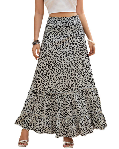 Azura Exchange High Waist Frill Tiered Maxi Skirt - S