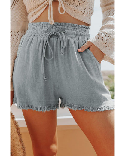 Azura Exchange Frayed Edge Drawstring Pocket Shorts - L