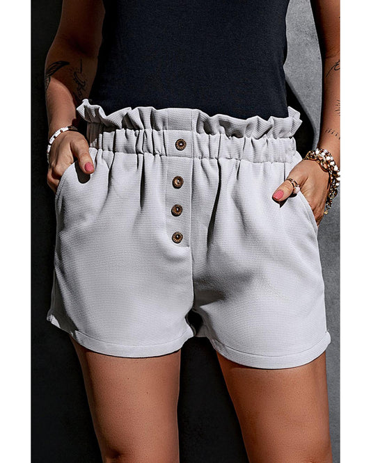 Azura Exchange Linen Mix Paper Bag Shorts - L