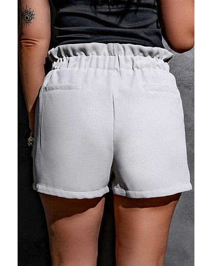 Azura Exchange Linen Mix Paper Bag Shorts - S