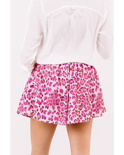 Azura Exchange Leopard Print Flutter Shorts - L